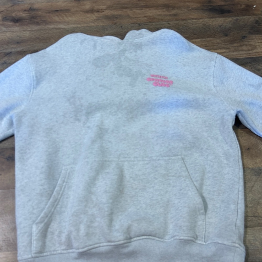 White Fox Hoodie with Pink Graphic